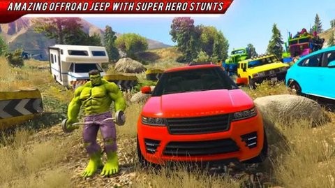 超级英雄吉普特技驾驶游戏最新中文版（Jeep Stunt）