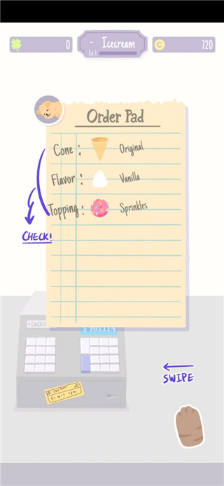 圣代野餐游戏订单界面