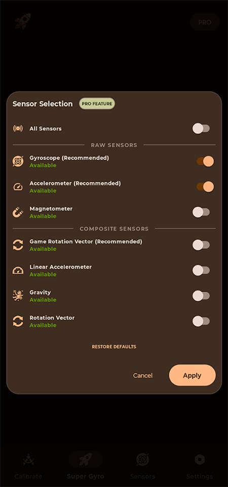 Super Gyro陀螺仪超频app